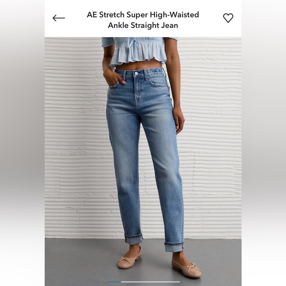 American Eagle Outfitters Super High Waisted Ankle Straight Jeans